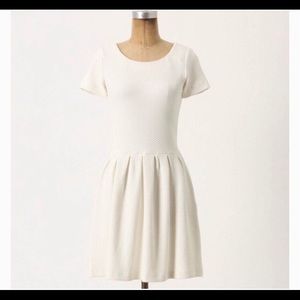 Ganni Cream Textured Dress - Anthro Size Small